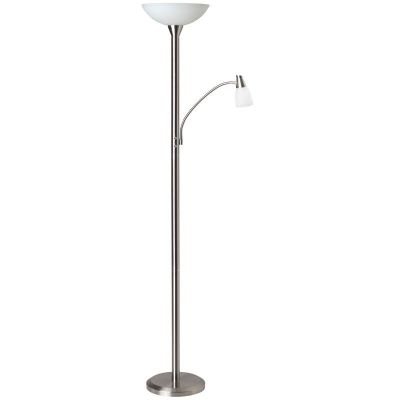 Modern reading floor lamp chrome, Bernd, with switch