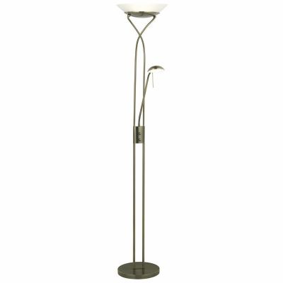 Modern reading floor lamp brass, Joann, 18W, 3000K LED, with switch