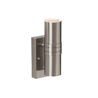 Modern outdoor wall light with dusk to dawn sensor chrome, Jaycie, 2,5W, 3000K LED, IP44