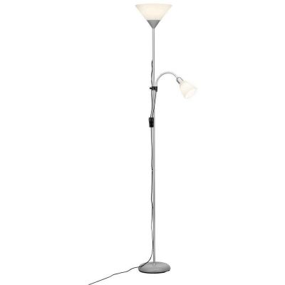 Plastic reading floor lamp white, Josephina, with switch