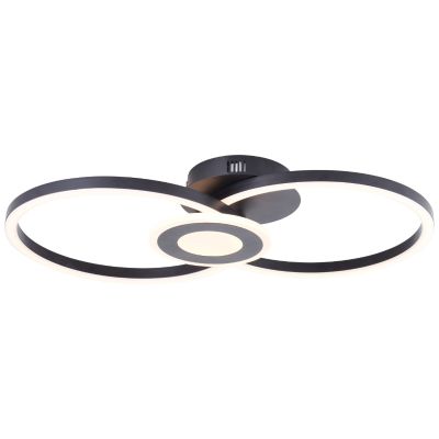 Design ceiling light black, Volkert, 24W, 3000K LED