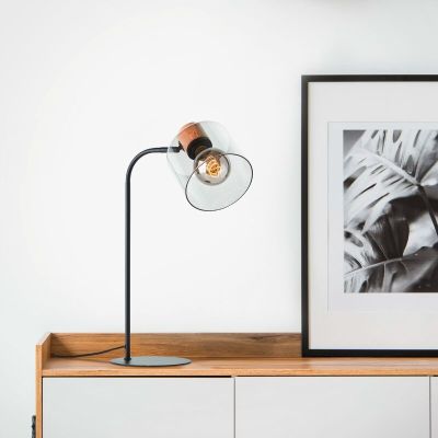 Modern table lamp grey, Serkan, with switch
