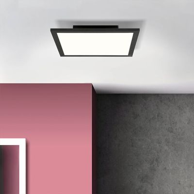 Modern LED panel ceiling light black, Bojan, 18W, 4000K LED