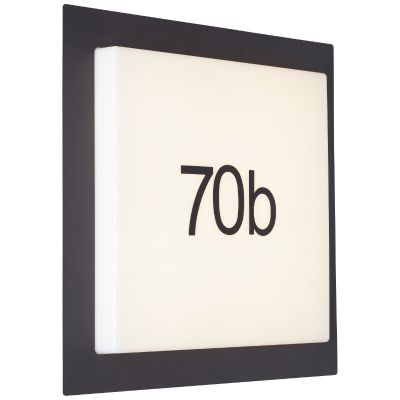 Aluminium illuminated house number black, Nurcan, 15W, 3000K LED, IP44