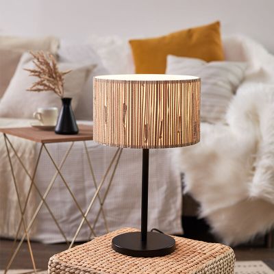 Rustic table lamp beige, Wenda, with switch