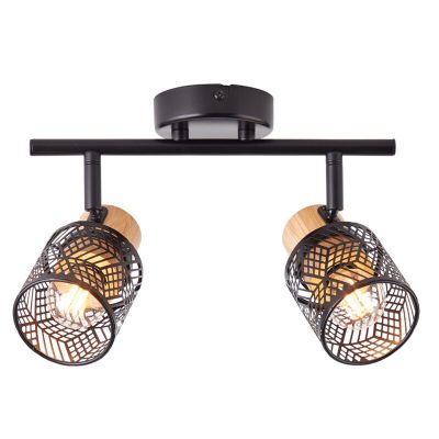 Wood ceiling spotlight black, Sherona