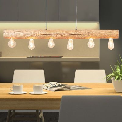 Wood pendant light brown, Sibren