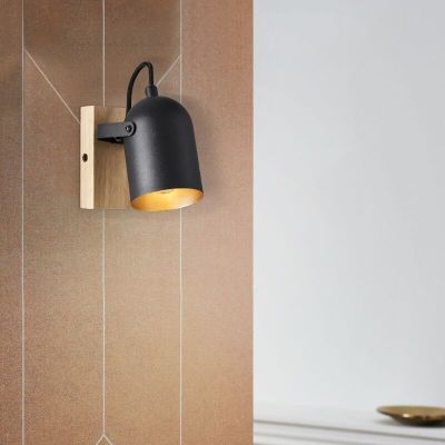 Wood wall spotlight gold, Veroniek