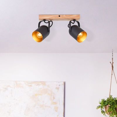 Wood ceiling spotlight gold, Veroniek