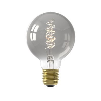 Gray Calex LED Globe lamp, G80, E27, 4W, 1800K, dimmable