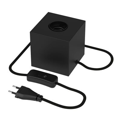 Black table lamp without shade modern, Loana, with switch