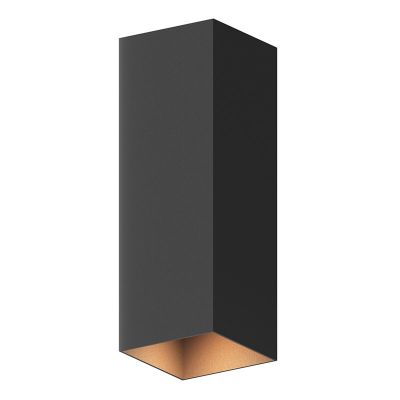 Black up down wall light aluminium, Dion, 8W, 3000K LED, IP54