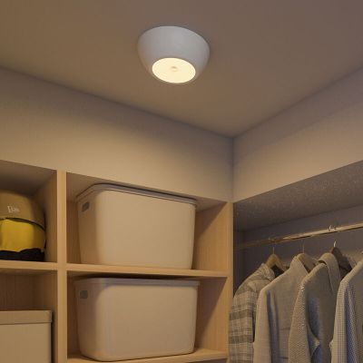 White ceiling light with sensor plastic, Ravza, 2.3W, 3000K LED, IP44
