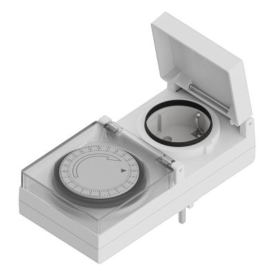 Waterproof switch clock wall socket with 24-hour timer, IP44