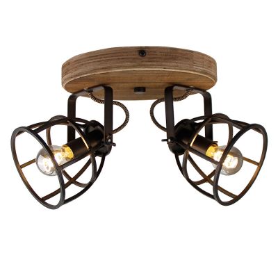 Industrial ceiling spotlight black, Calvin