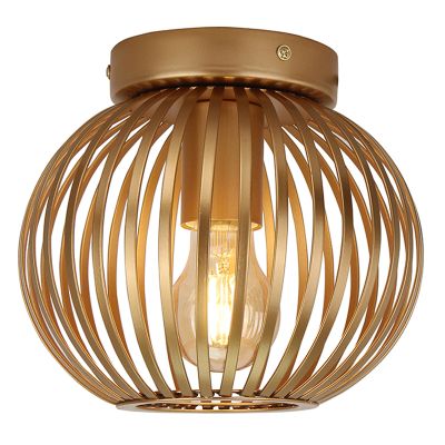 Industrial flush ceiling light gold, Lieve