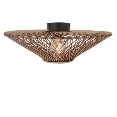 Rattan flush ceiling light brown, Akif