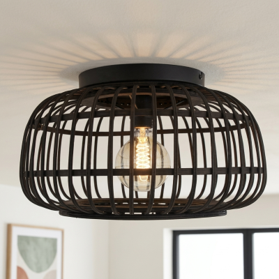 Rustic flush ceiling light black, Cherine
