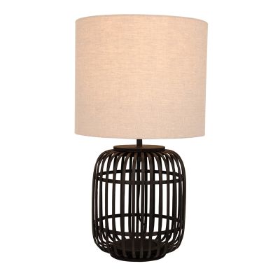 Rattan table lamp black, Rommy