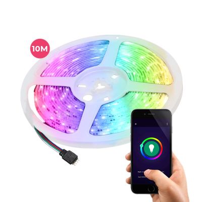 10 meter smart WiFi LED strip, 30w, RGB (all colors)