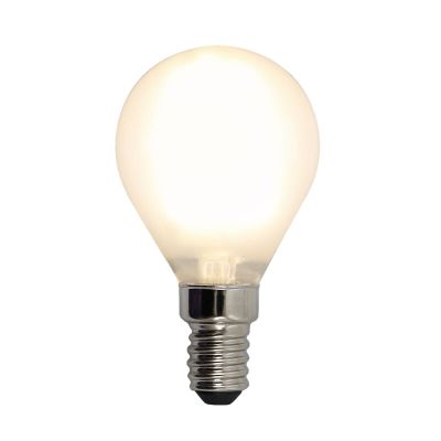Dimmable E14 LED bulb, P45, 3w, white glass, 2700k