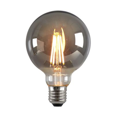 Dimmable E27 LED bulb, G95, 5w, smoke glass, 2200K