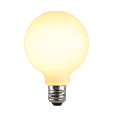 Dimmable E27 LED bulb, E27, G95, 5w, white glass, 2700k