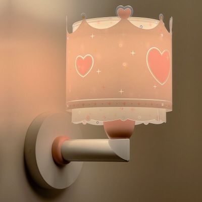 Pink kid's wall light plastic, Queen