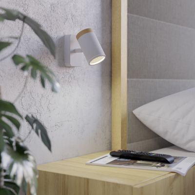 White modern wall spotlight steel, Conradus, IP44