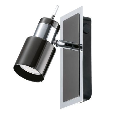 Nickel retro ceiling spotlight steel, Nicolas, with switch