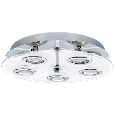 Chrome modern flush ceiling light glass, Lusie