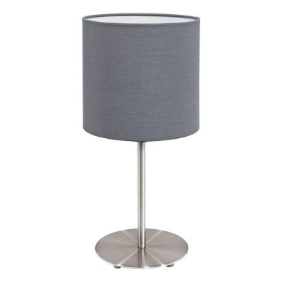 Grey modern table lamp fabric, Abano, with switch