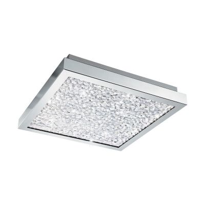 Chrome design ceiling light glass, Aarnoud, 16W, 4000K LED