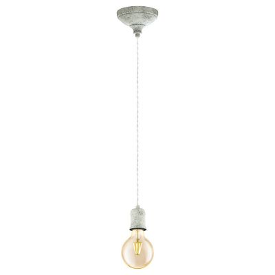 White vintage pendant light metal, Christel