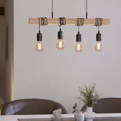 Wood pendant light brown, Anton