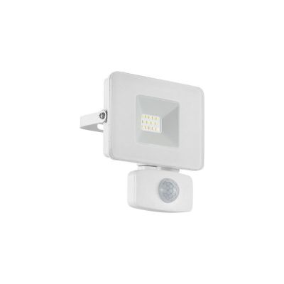 White outdoor wall light with motion sensor aluminium, Joey, IP44