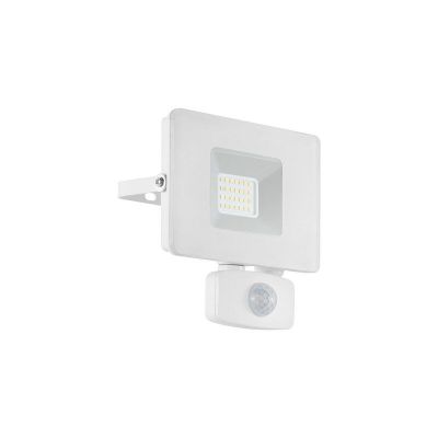 White outdoor wall light with motion sensor aluminium, Joey, IP44