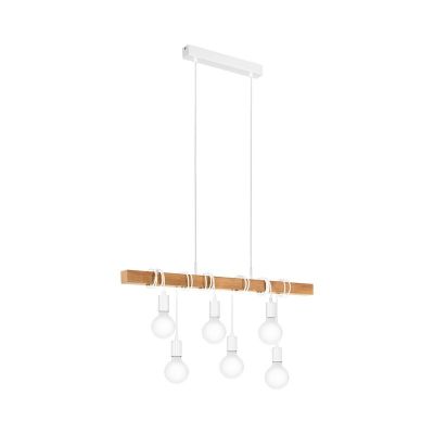 Wood pendant light white, Anton