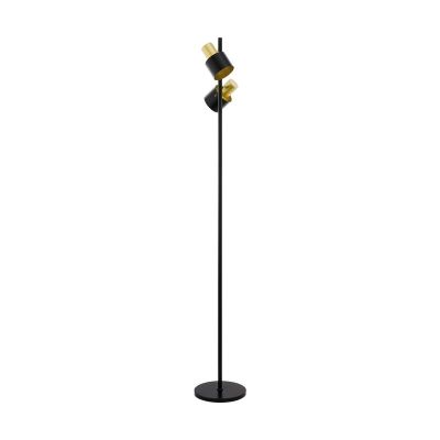 Golden modern floor lamp steel, Oscar, with switch