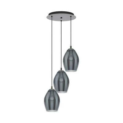Grey pendant light smoke glass, Nikky