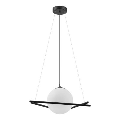 Black retro pendant light glass, Tjardo