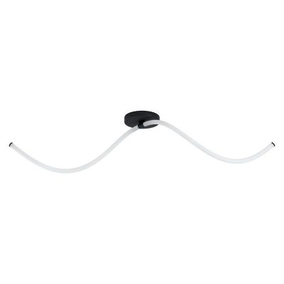 Black modern flush ceiling light steel, Allal, 12W, 3000K LED
