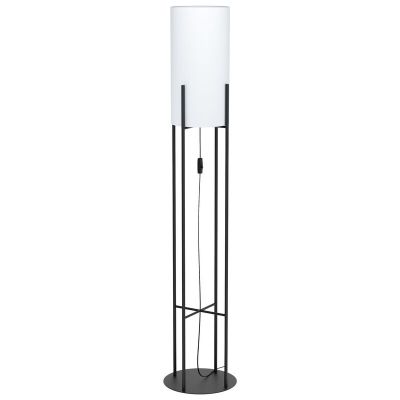 Black retro floor lamp steel, Patty, with switch