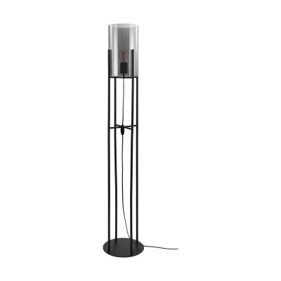Black retro floor lamp steel, Patty, with switch