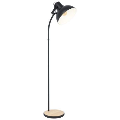 Wood floor lamp brown, Elmira, with switch