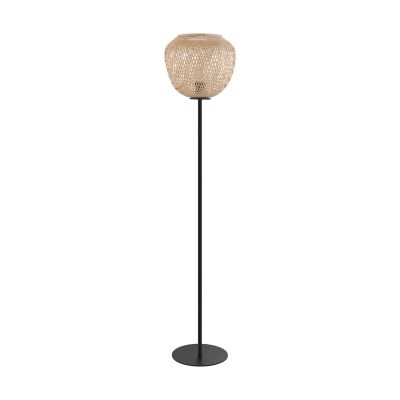 Wood floor lamp black, Nicole, with switch