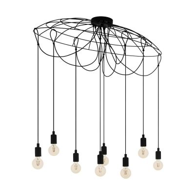Black industrial pendant light steel, Katinka