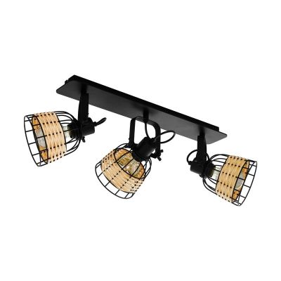 Black rustic ceiling spotlight steel, Guillaume