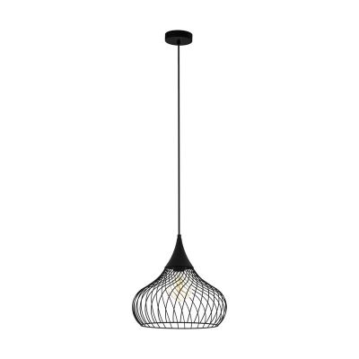 Black industrial pendant light steel, Vanessa