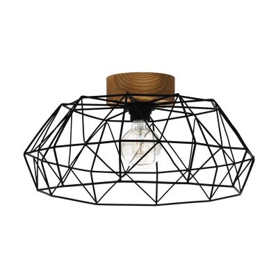 Wood flush ceiling light black, Joseline